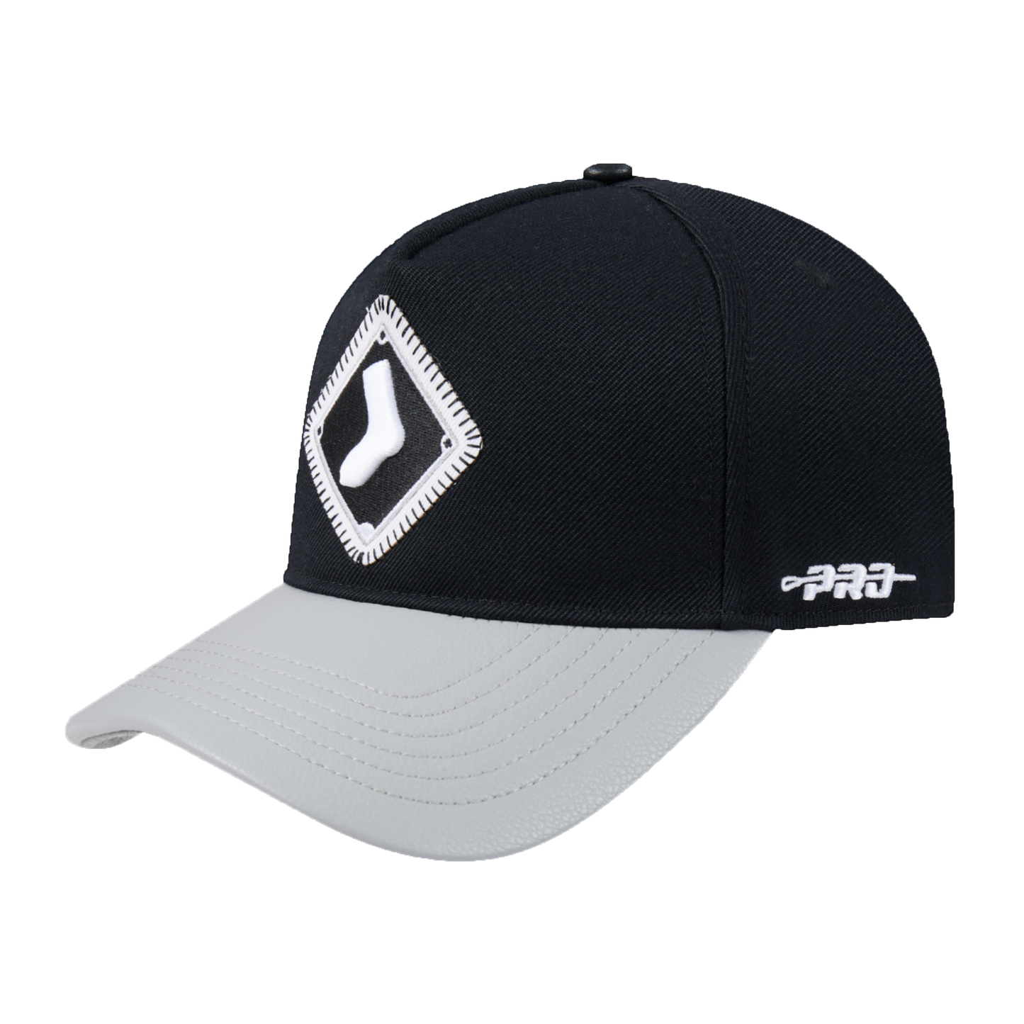 MLB CHICAGO WHITE SOX DIY PICK STITCH LEATHER PINCH FRONT STRAPBACK (BLACK)