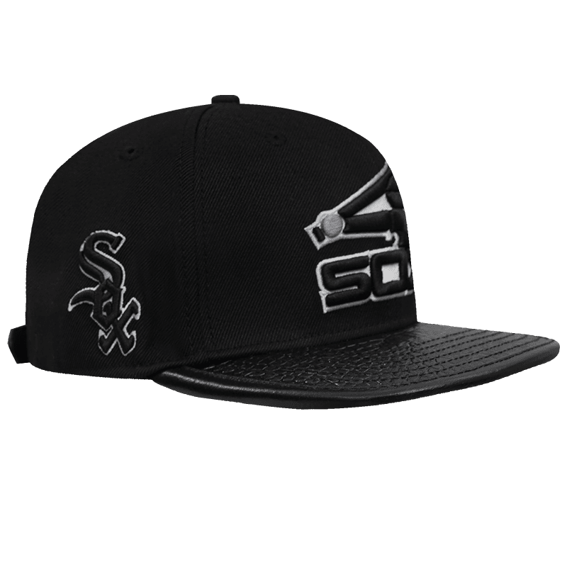 MLB CHICAGO WHITE SOX BATTERMAN LOGO GATOR VISOR UNISEX STRAPBACK HAT (BLACK)