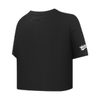 MLB CHICAGO WHITE SOX SCRIPT TAIL HAUT EN JERSEY SIMPLE À COUPE CARRÉE POUR FEMME (NOIR)