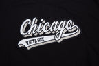 MLB CHICAGO WHITE SOX SCRIPT TAIL HAUT EN JERSEY SIMPLE À COUPE CARRÉE POUR FEMME (NOIR)