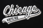 MLB CHICAGO WHITE SOX SCRIPT TAIL HAUT EN JERSEY SIMPLE À COUPE CARRÉE POUR FEMME (NOIR)