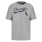 MLB CHICAGO WHITE SOX SCRIPT TAIL HAUT DE COUPE BOYFRIEND POUR FEMME (GRIS CHINÉ)