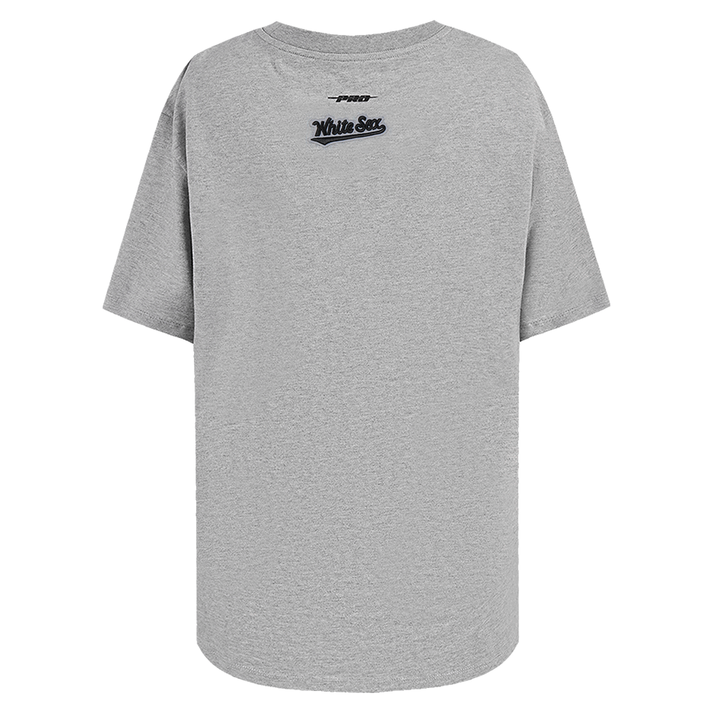 MLB CHICAGO WHITE SOX SCRIPT TAIL HAUT DE COUPE BOYFRIEND POUR FEMME (GRIS CHINÉ)