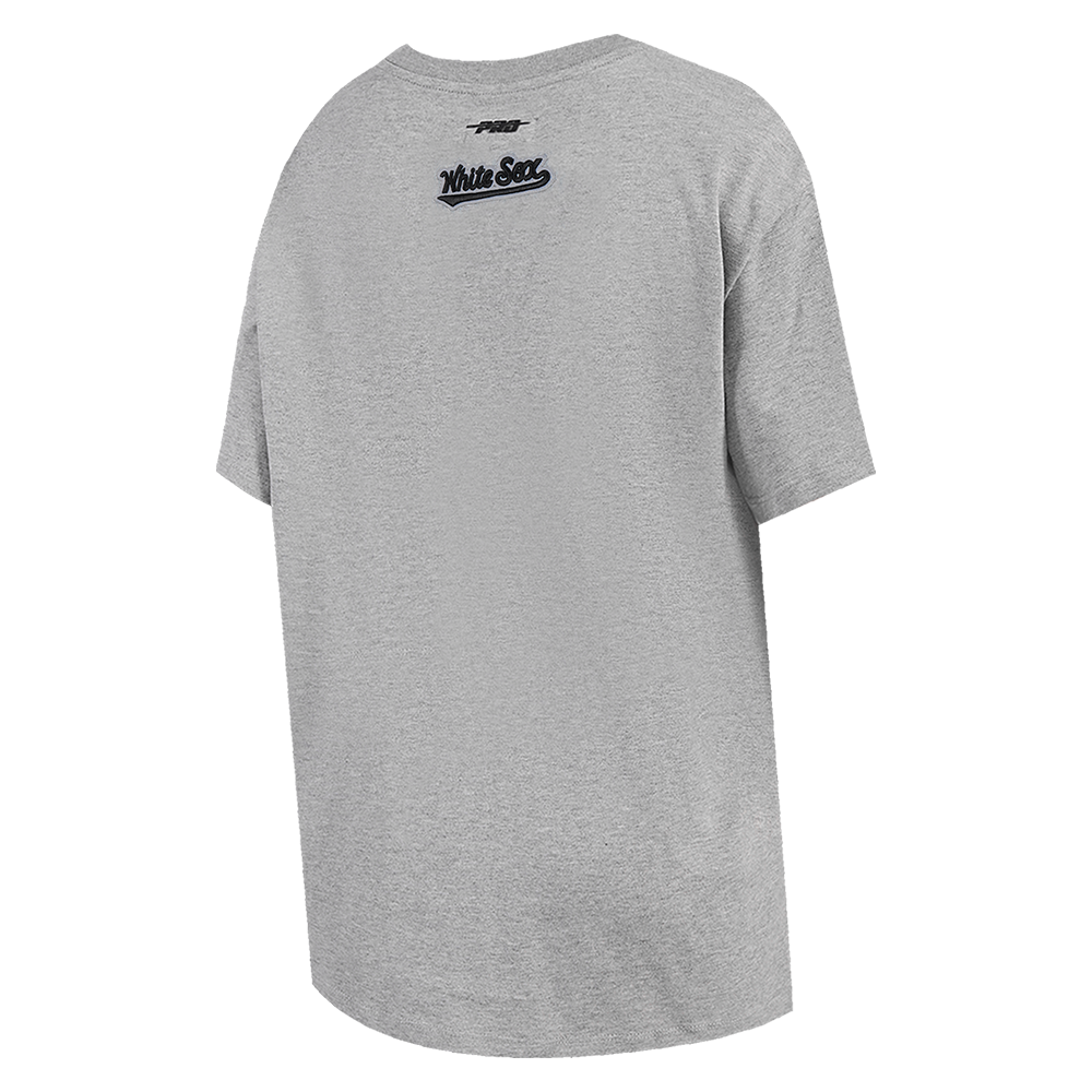 MLB CHICAGO WHITE SOX SCRIPT TAIL HAUT DE COUPE BOYFRIEND POUR FEMME (GRIS CHINÉ)