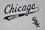 MLB CHICAGO WHITE SOX SCRIPT TAIL HAUT DE COUPE BOYFRIEND POUR FEMME (GRIS CHINÉ)