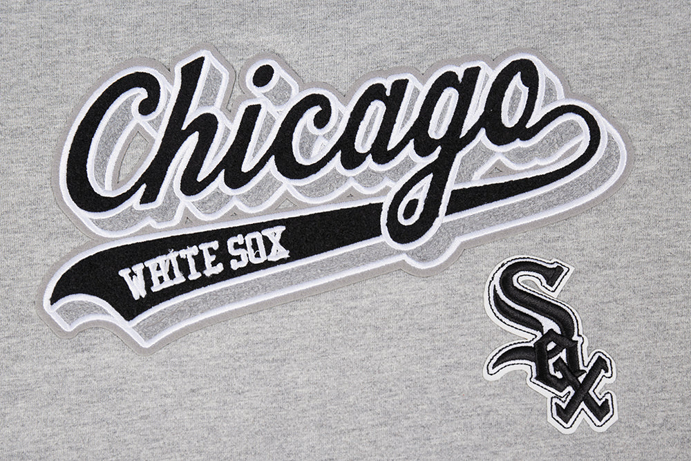 MLB CHICAGO WHITE SOX SCRIPT TAIL HAUT DE COUPE BOYFRIEND POUR FEMME (GRIS CHINÉ)