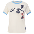 MLB CHICAGO WHITE SOX RETRO CASCADE HAUT À BORDURES CONTRASTANTES POUR FEMME (COQUILLE D'ŒUF/BLEU UNIVERSITÉ)
