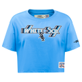 MLB CHICAGO WHITE SOX RETRO ELEVATION HAUT EN JERSEY SIMPLE À COUPE CARRÉE POUR FEMME (BLEU UNIVERSITÉ)