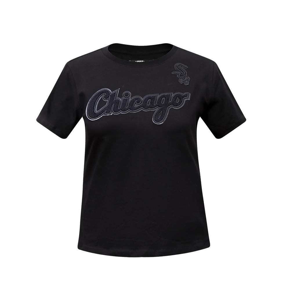 MLB CHICAGO WHITE SOX TRIPLE BLACK HAUT COUPE AJUSTÉE EN JERSEY SIMPLE POUR FEMME (TRIPLE NOIR)