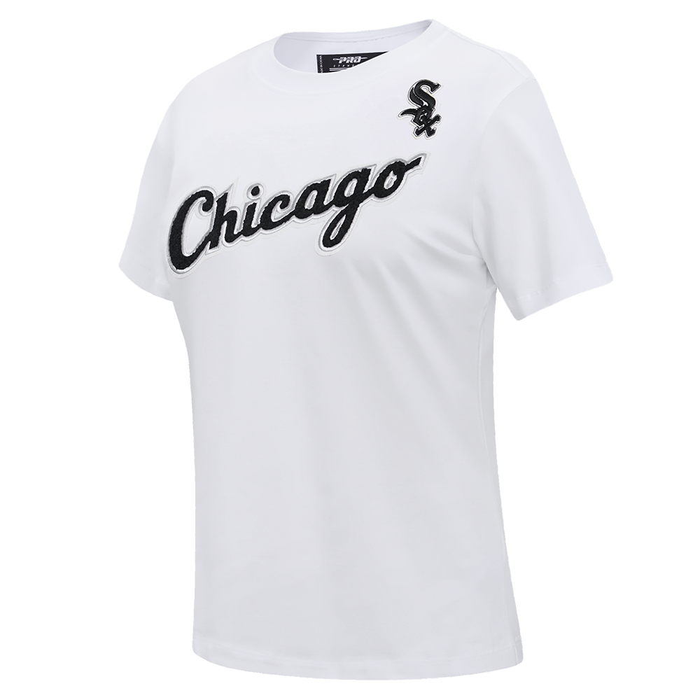 MLB CHICAGO WHITE SOX CLASSIC SHORT SLEEVE WOMEN'S SINGLE JERSEY SLIM FIT TOP (WHITE)