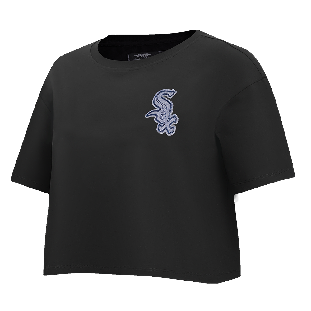 MLB CHICAGO WHITE SOX VARSITY BLUES WOMEN'S BOXY TOP (BLACK)