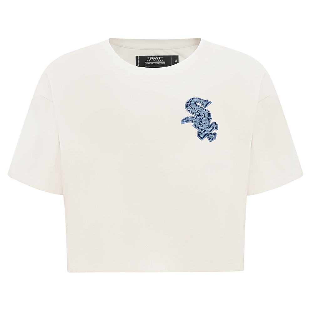 MLB CHICAGO WHITE SOX VARSITY BLUES HAUT À COUPE CARRÉE POUR FEMME (LIN)