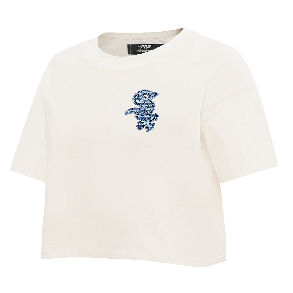 MLB CHICAGO WHITE SOX VARSITY BLUES HAUT À COUPE CARRÉE POUR FEMME (LIN)