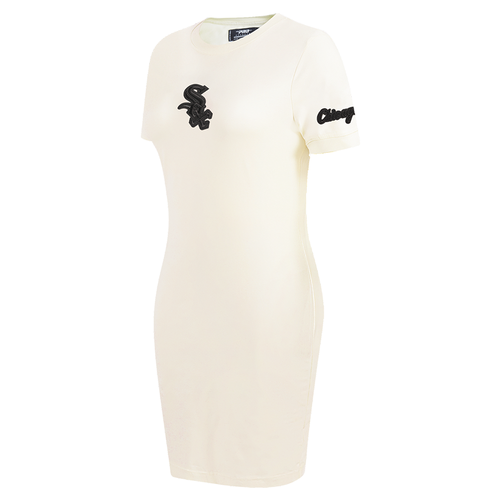 MLB CHICAGO WHITE SOX TRIPLE TONAL BODYCON WOMEN'S DRESS (EGGSHELL)
