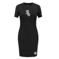 MLB CHICAGO WHITE SOX REVERSE FRENCH TERRY WOMEN'S BODYCON DRESS (BLACK)