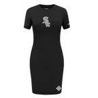 MLB CHICAGO WHITE SOX REVERSE FRENCH TERRY WOMEN'S BODYCON DRESS (BLACK)