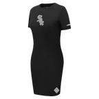 MLB CHICAGO WHITE SOX REVERSE FRENCH TERRY WOMEN'S BODYCON DRESS (BLACK)