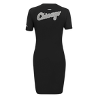 MLB CHICAGO WHITE SOX REVERSE FRENCH TERRY WOMEN'S BODYCON DRESS (BLACK)