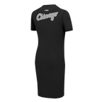 MLB CHICAGO WHITE SOX REVERSE FRENCH TERRY WOMEN'S BODYCON DRESS (BLACK)