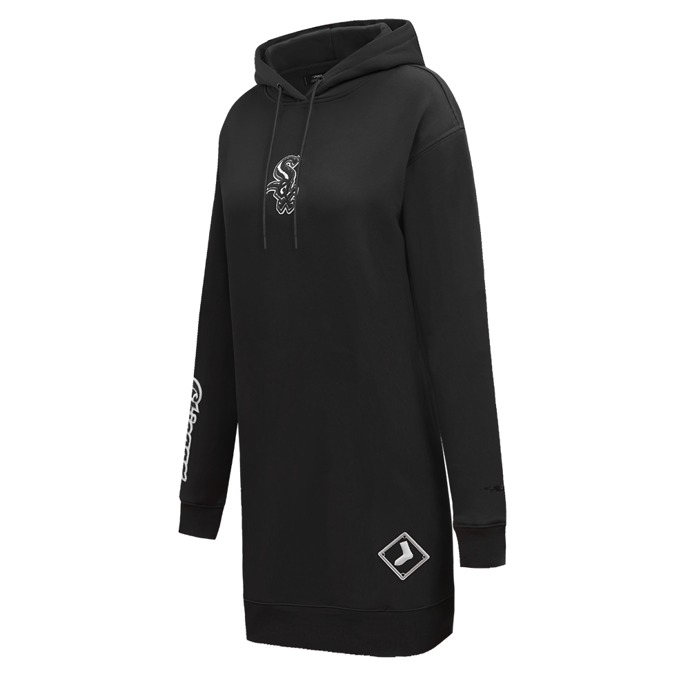 MLB CHICAGO WHITE SOX MEN CLASSIC WOMEN'S HOODIE DRESS (BLACK)