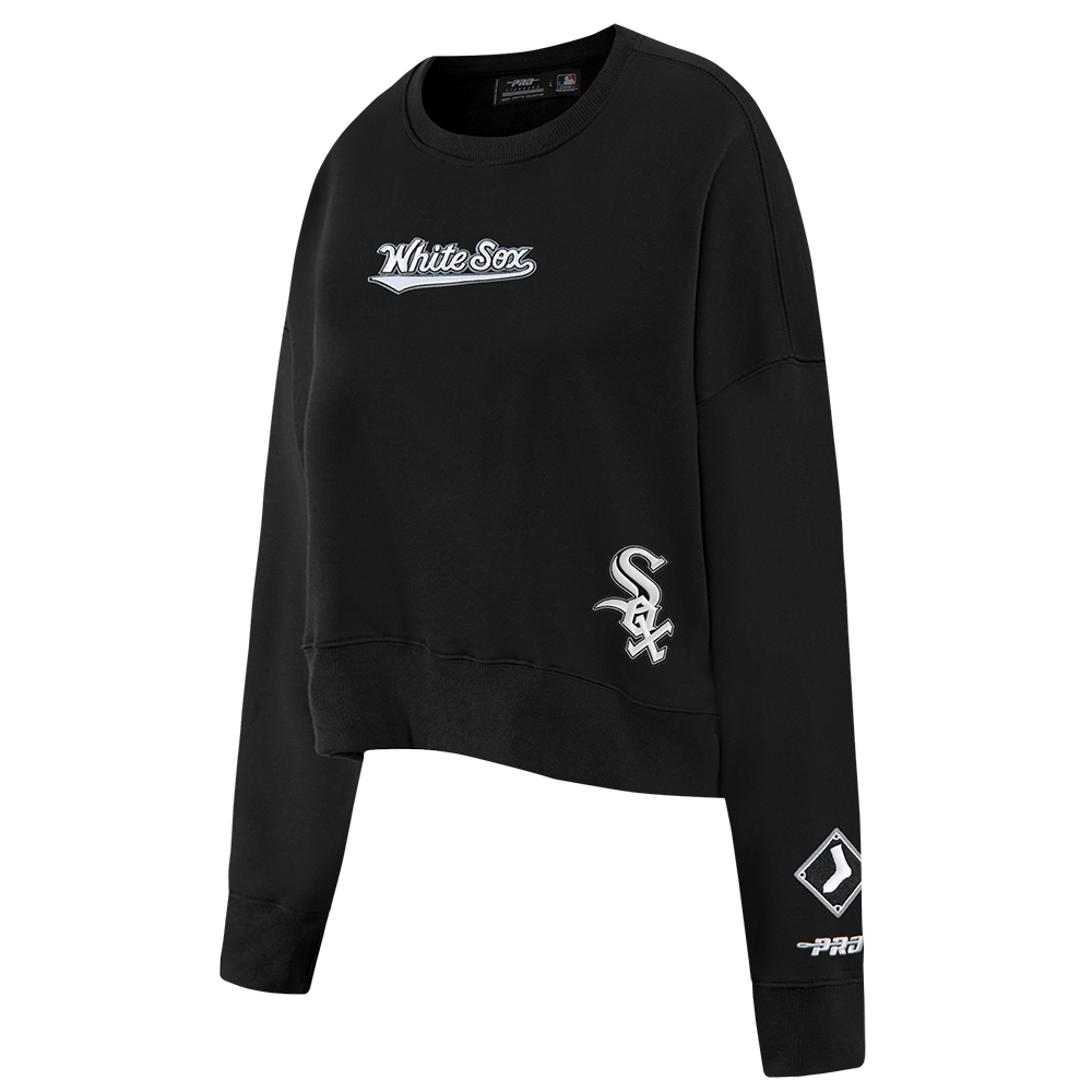 MLB CHICAGO WHITE SOX WINGSPAN WOMEN'S FLEECE CREWNECK (BLACK)