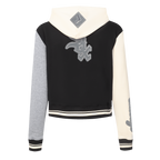 MLB CHICAGO WHITE SOX REVERSE FRENCH TERRY WOMEN'S COLORBLOCK FLC FZ (BLACK/GRAY/EGGSHELL)