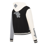 MLB CHICAGO WHITE SOX REVERSE FRENCH TERRY WOMEN'S COLORBLOCK FLC FZ (BLACK/GRAY/EGGSHELL)