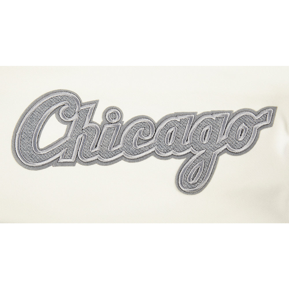 MLB CHICAGO WHITE SOX REVERSE FRENCH TERRY WOMEN'S COLORBLOCK FLC FZ (BLACK/GRAY/EGGSHELL)