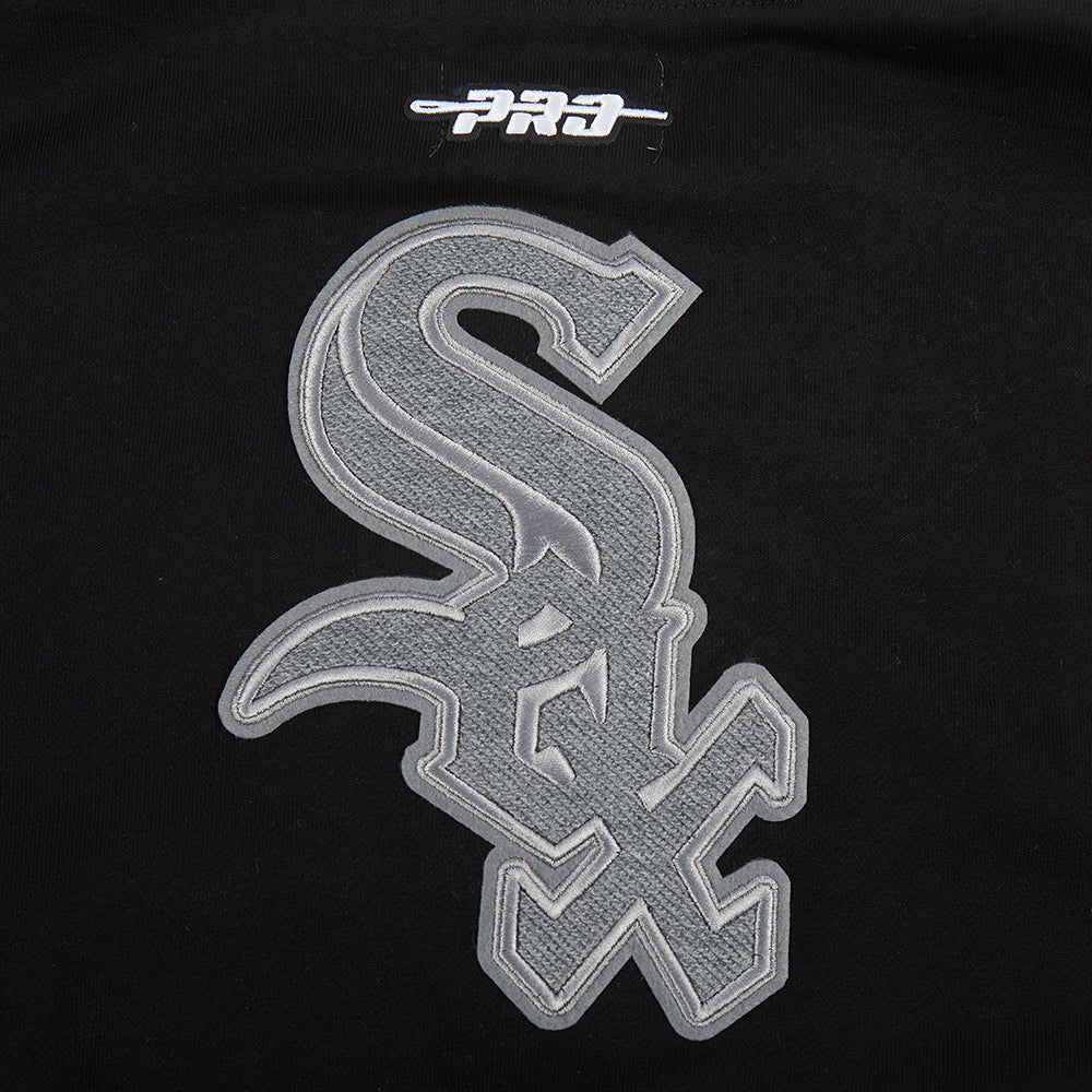MLB CHICAGO WHITE SOX REVERSE FRENCH TERRY WOMEN'S COLORBLOCK FLC FZ (BLACK/GRAY/EGGSHELL)