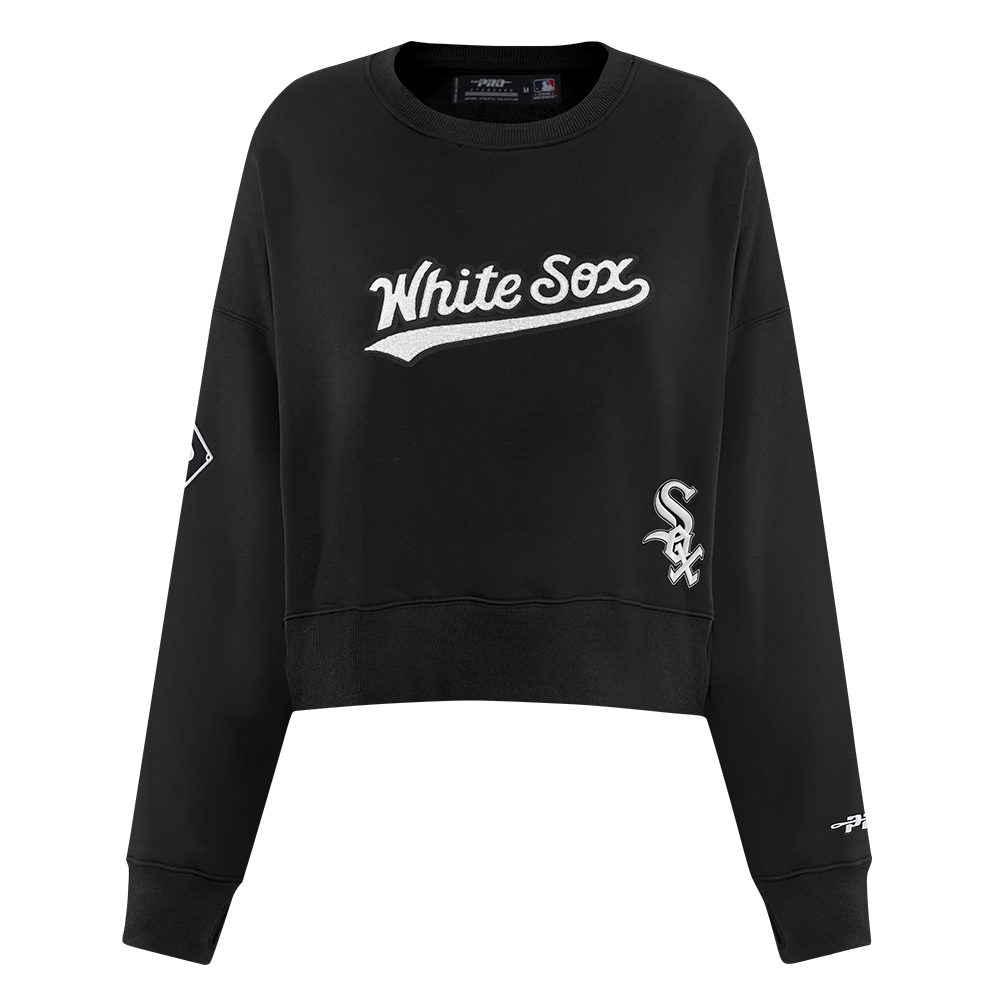 MLB CHICAGO WHITE SOX GAME DAY CLASSICS CHANDAIL À COL ROND EN MAILLE DOUBLE POUR FEMME (NOIR)