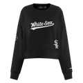 MLB CHICAGO WHITE SOX GAME DAY CLASSICS CHANDAIL À COL ROND EN MAILLE DOUBLE POUR FEMME (NOIR)