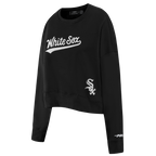 MLB CHICAGO WHITE SOX GAME DAY CLASSICS CHANDAIL À COL ROND EN MAILLE DOUBLE POUR FEMME (NOIR)