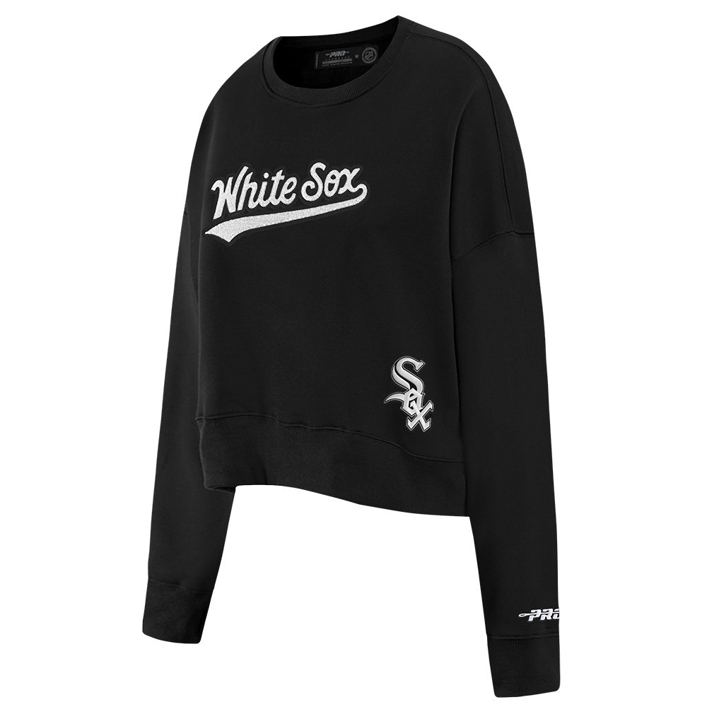 MLB CHICAGO WHITE SOX GAME DAY CLASSICS CHANDAIL À COL ROND EN MAILLE DOUBLE POUR FEMME (NOIR)