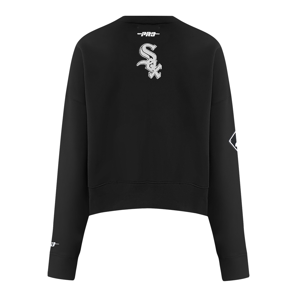 MLB CHICAGO WHITE SOX GAME DAY CLASSICS CHANDAIL À COL ROND EN MAILLE DOUBLE POUR FEMME (NOIR)