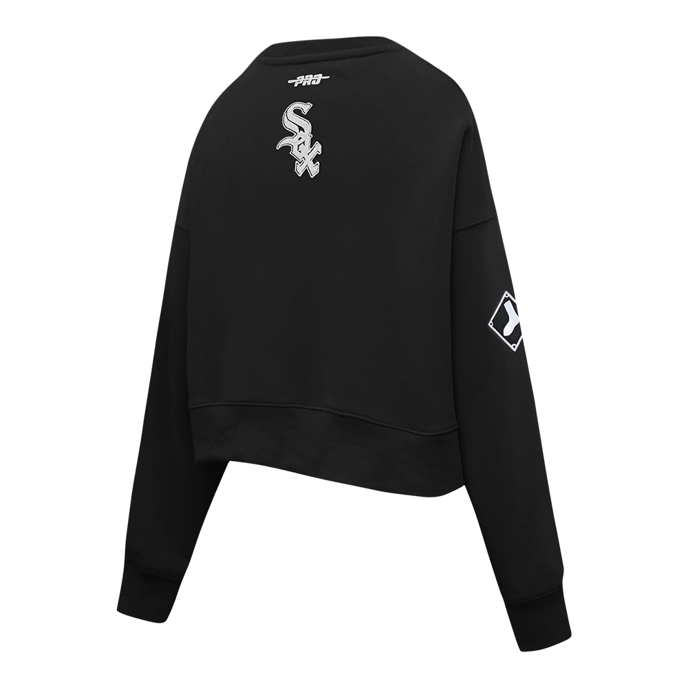 MLB CHICAGO WHITE SOX GAME DAY CLASSICS CHANDAIL À COL ROND EN MAILLE DOUBLE POUR FEMME (NOIR)