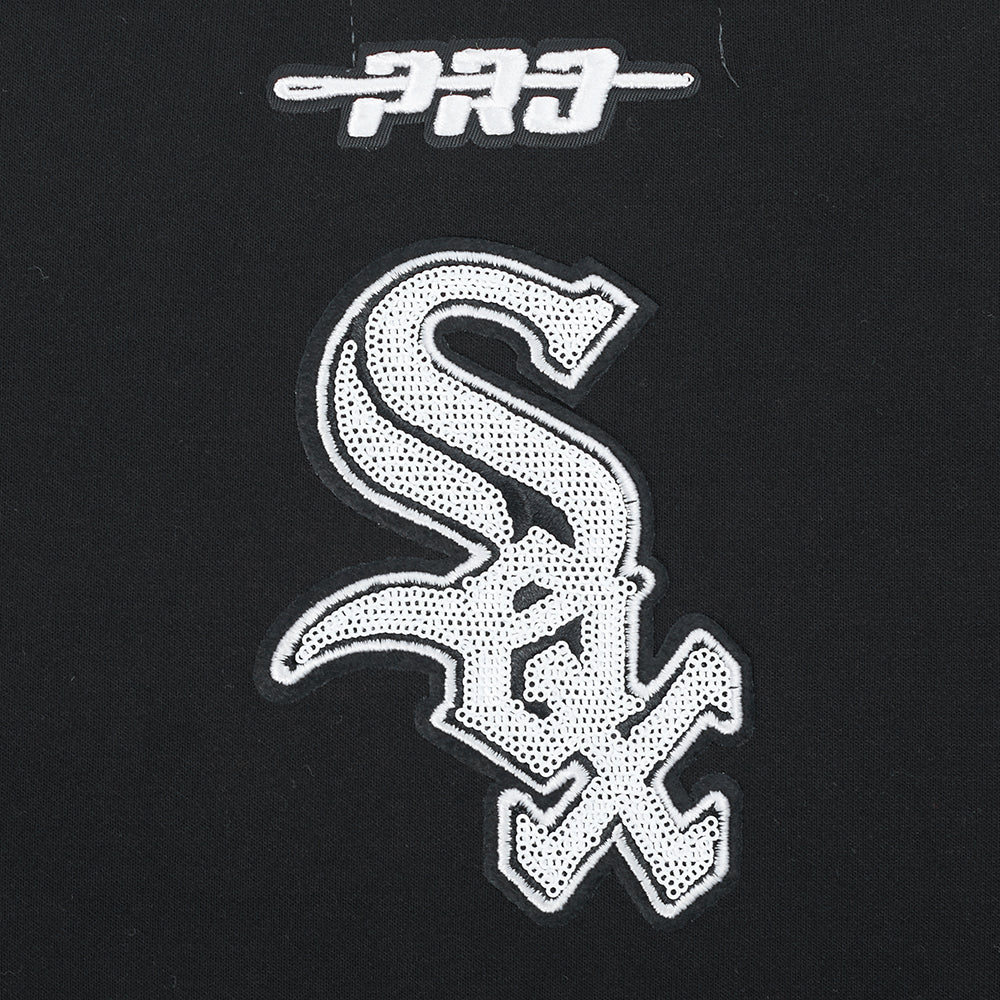 MLB CHICAGO WHITE SOX GAME DAY CLASSICS CHANDAIL À COL ROND EN MAILLE DOUBLE POUR FEMME (NOIR)