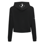 MLB CHICAGO WHITE SOX GAME DAY CLASSICS WOMEN'S DOUBLE KNIT CROPPED PULLOVER HOODIE (BLACK)