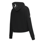 MLB CHICAGO WHITE SOX GAME DAY CLASSICS WOMEN'S DOUBLE KNIT CROPPED PULLOVER HOODIE (BLACK)