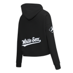 MLB CHICAGO WHITE SOX CLASSIC CHENILLE CHANDAIL À CAPUCHON COURT EN MOLLETON POUR FEMME (NOIR)