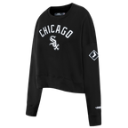 MLB CHICAGO WHITE SOX CLASSIC CHENILLE WOMEN'S FLC CREWNECK (BLACK)