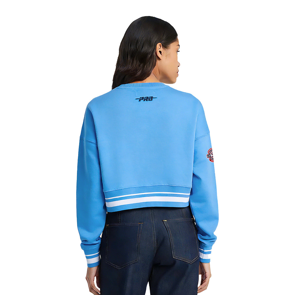 MLB CHICAGO WHITE SOX  RETRO CLASSIC WOMEN'S RIB FLC CREWNECK (UNIVERSITY BLUE)