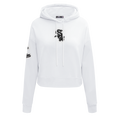 MLB CHICAGO WHITE SOX CLASSIC WOMEN'S CROPPED PULLOVER HOODIE (WHITE)