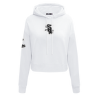 MLB CHICAGO WHITE SOX CLASSIC WOMEN'S CROPPED PULLOVER HOODIE (WHITE)