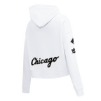 MLB CHICAGO WHITE SOX CLASSIC WOMEN'S CROPPED PULLOVER HOODIE (WHITE)