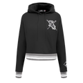 MLB CHICAGO WHITE SOX CHANDAIL À CAPUCHON MASHUP COURT CÔTELÉ POUR FEMME (NOIR/GRIS)