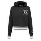MLB CHICAGO WHITE SOX CHANDAIL À CAPUCHON MASHUP COURT CÔTELÉ POUR FEMME (NOIR/GRIS)
