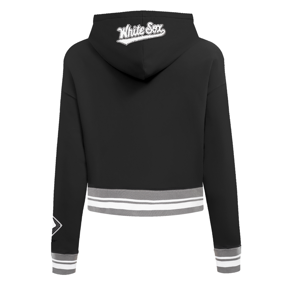 MLB CHICAGO WHITE SOX CHANDAIL À CAPUCHON MASHUP COURT CÔTELÉ POUR FEMME (NOIR/GRIS)