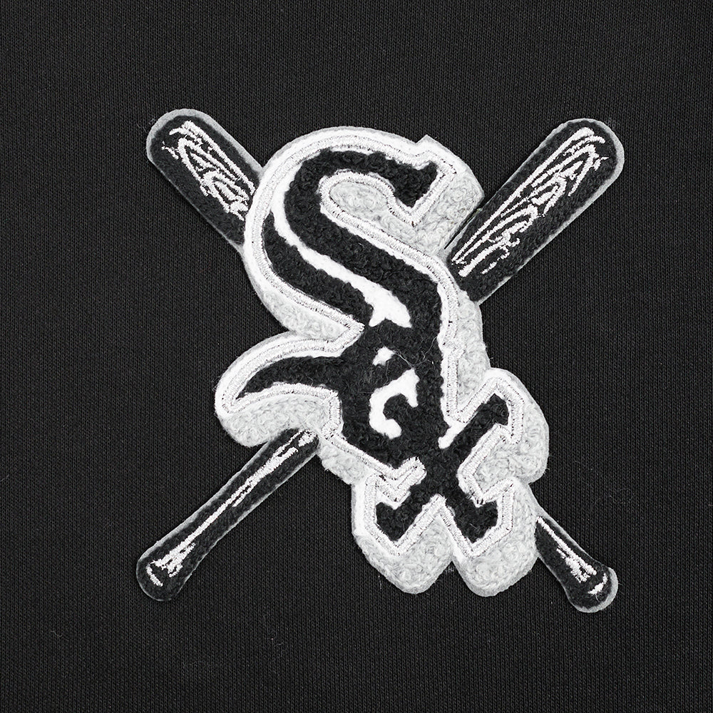 MLB CHICAGO WHITE SOX CHANDAIL À CAPUCHON MASHUP COURT CÔTELÉ POUR FEMME (NOIR/GRIS)