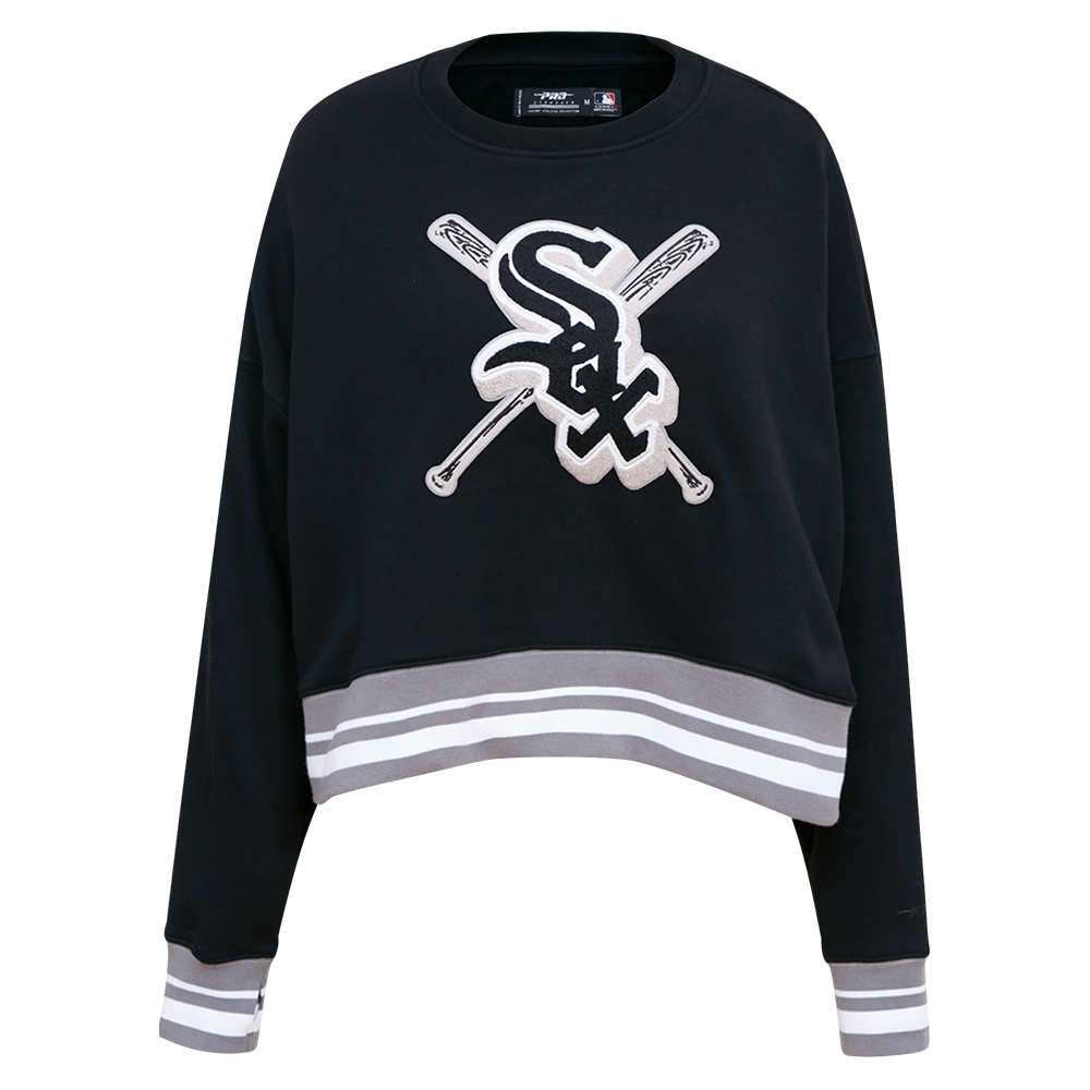 MLB CHICAGO WHITE SOX MASHUP WOMEN'S RIB CREWNECK (BLACK/GRAY)