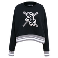 MLB CHICAGO WHITE SOX MASHUP WOMEN'S RIB CREWNECK (BLACK/GRAY)